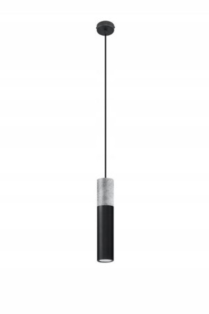 Lampa Wisząca Led Tuba Betonowa Industrialna Czerń