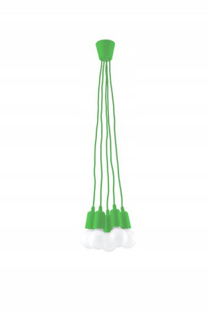 Lampa Sufitowa Wisząca Loft Z 5 Zwisami == Zielona