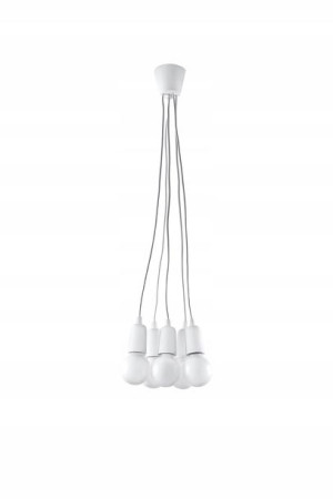 Lampa Wisząca Loftowa 5 Regulowanych Zwisów Biała