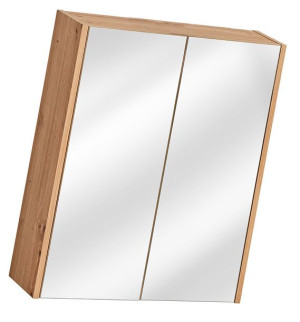 Szafka Wisząca Z Lustrem Do Łazienki 60 Cm == Dąb