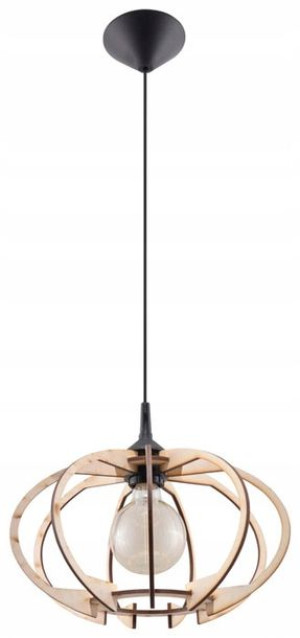 Lampa Wisząca Drewniana Skandynawska Boho = Elipsa