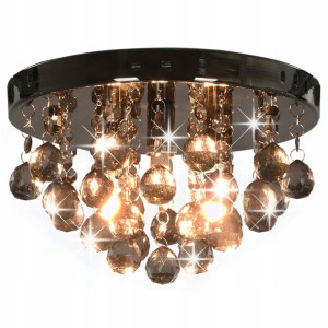 Lampa Sufitowa Plafon Okrągły Glamour ===== Czarny