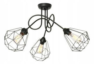 Lampa Sufitowa Loft Do Kuchni Salonu Biura Czarna