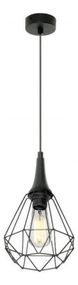 Lampa Sufitowa Wisząca Czarna Loftowa === Druciana