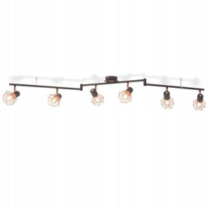 Lampa Sufitowa Łamana Z Drucianymi Kloszami = Loft