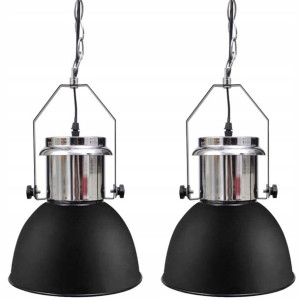 Zestaw Dwóch Lamp Wiszących Regulowanych == Czarny