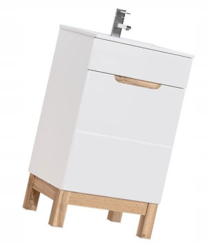 Szafka Łazienkowa Pod Umywalkę Biały Połysk 50 Cm