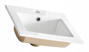 Biała Umywalka Meblowa Ceramiczna 40 Cm Kwadratowa