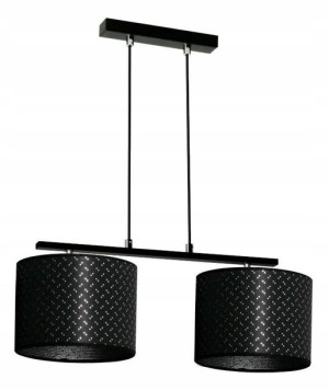 Lampa Wisząca Okrągła Z Abażurem == Czarna Srebrna