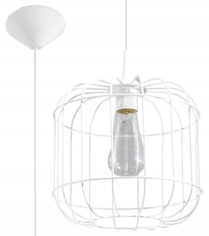 Loftowa Lampa Wisząca Do Salonu Sypialni === Biała