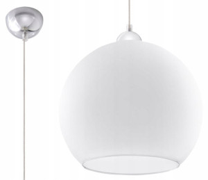 Lampa Wisząca Do Sypialni Salonu Szklana Led Biała