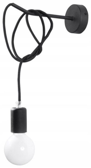 Loftowy Kinkiet Industrialna Lampa Ścienna Czarna
