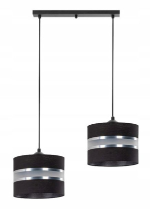 Lampa Wisząca Podwójna Okrągłe Abażury ==== Czarna