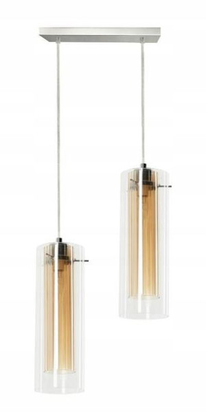 Lampa Wisząca Szklana Kuchnia Jadalnia Salon Chrom