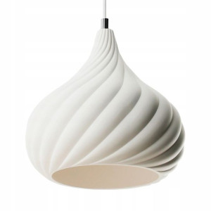 Ceramiczna Lampa Wisząca Spiralna Nowoczesna Biała