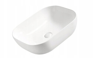 Umywalka Nablatowa Ceramiczna Biała Nowoczesna