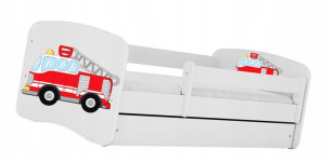 Łóżko Dla Chłopca Białe ==== 70x140 Straż Pożarna