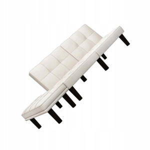 Nowoczesna Sofa Rozkładana Z Pufą ======== Kremowa