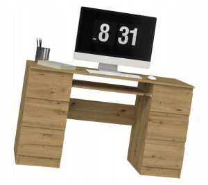 Biurko Komputerowe Z Szufladami ====== Dąb Artisan
