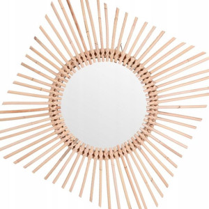 Okrągłe Lustro Naturalne Z Drewna == Styl Boho Eco