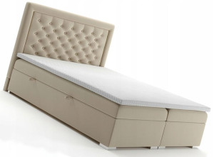 Łóżko Podwójne Boxspring Pikowane Schowek 140x200