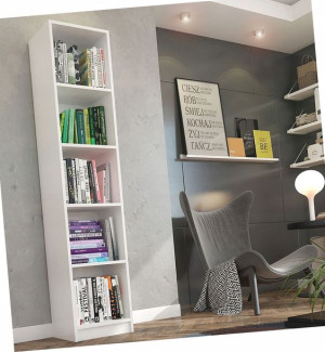 Regał Na Książki Słupek Do Biblioteki Salonu Biały