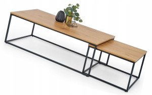 Komplet Ław Dąb Złoty Ława Styl Industrialny Loft