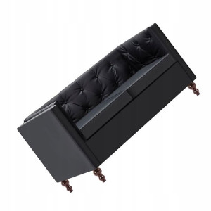 Dwuosobowa Sofa Pikowana Tapicerowana Salon Czarna