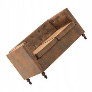 Dwuosobowa Sofa W Stylu Chesterfield ===== Brązowa