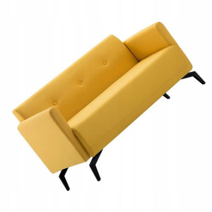 Stylowa Dwuosobowa Sofa Tapicerowana ======= Żółta
