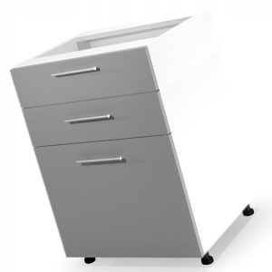 Szafka Do Kuchni Z Szufladami Popiel Połysk 60 Cm