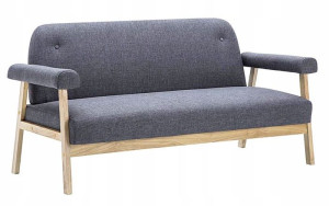 Minimalistyczna Modna Sofa 3-osobowa Ciemny Szary