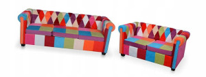Komplet Sof Wypoczynkowych W Stylu Patchwork = 2+3