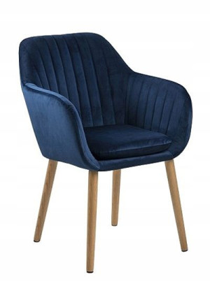 Fotel Wypoczynkowy === Niebieski Pikowany Welurowy