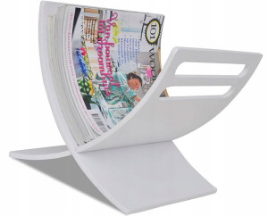 Biały Gazetownik Gazetnik Stojak Na Gazety Drewno