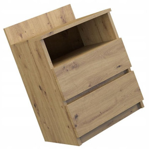 Szafka Nocna == Do Sypialni 2 Szuflady Dąb Artisan