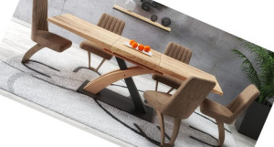 ===designerski Rozkładany Stół Dąb Złoty Do Salonu