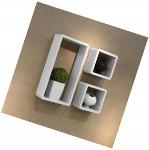 Zestaw 3 Ściennych Wiszących Półek == Mdf == Biały