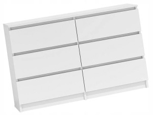Stojąca Komoda == Szeroka Sypialnia 140 Cm = Biała