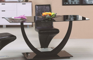 ==== STÓŁ SZKLANY Czarny SALON Jadalnia NOWOCZESNY