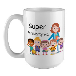 Kubek XXL biały (450ml)-Super Przedszkolanka.