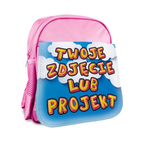 Plecak z Twoim nadrukiem, zdjęciem- różowy.