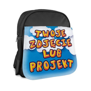 Plecak z Twoim nadrukiem, zdjęciem-czarny.