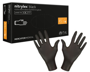 Rękawiczki ochronne nitrylowe bezpudrowe Nitrylex Black XS 100 sztuk