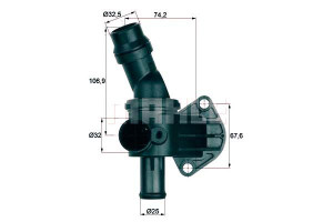 Termostat Vw 87c 2,0tdi 05- Mahle