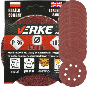 Krążek Papier Ścierny P 36 150 Mm 10 Szt. Verke