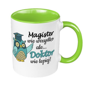 Kubek 330 ml dla świeżo upieczonego Doktora- zielony.