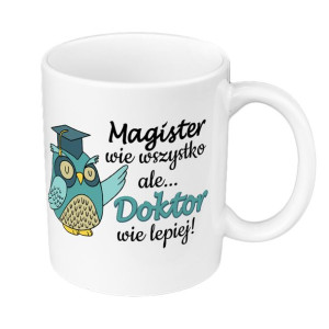 Kubek 330 ml dla świeżo upieczonego Doktora-biały.