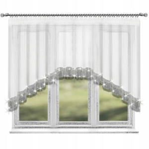 Firana Cyrkonie Łuk Woal 400x120 Biała Diamenty 249