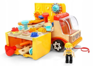 TOP BRIGHT Drewniana Ciężarówka Auto Warsztat 2w1